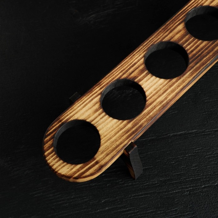 Доска деревянная для подачи шотов Wild Kitchen, 45.5&times;6.5&times;6 см, в обжиге, цельный кедр