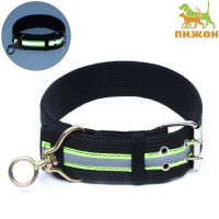 Ошейник четырехслойный светоотражающий с вертлюгом, 71 х 5 см, ОШ 55-65 см, чёрный Ошейник четырехслойный светоотражающий с вертлюгом, 71 х 5 см, ОШ 55-65 см, чёрный