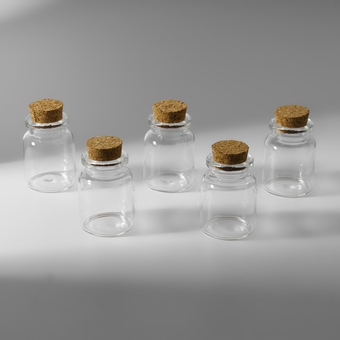 Баночки для хранения бисера, d = 3 × 4,5 см, 5 шт Баночки для хранения бисера, d = 3 × 4,5 см, 5 шт