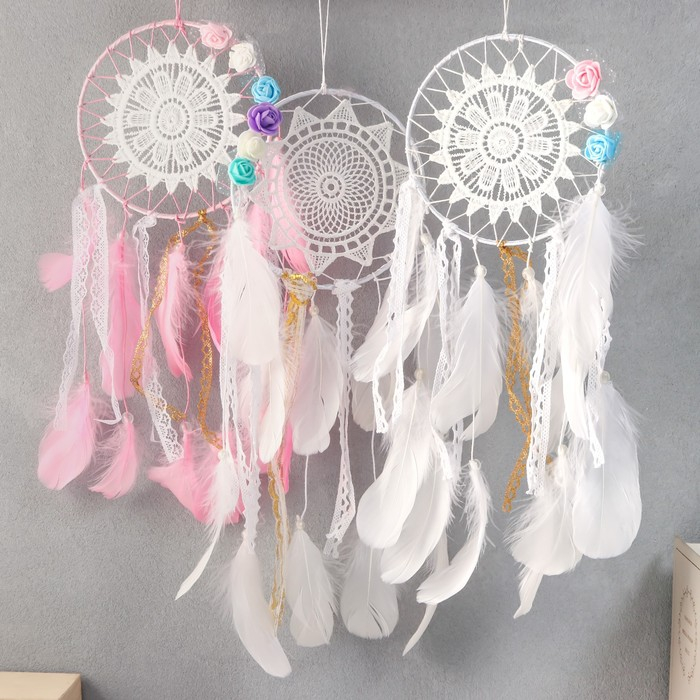 Ловец снов Ловец снов "Кружевной цветок " d=15 см МИКС 52 см