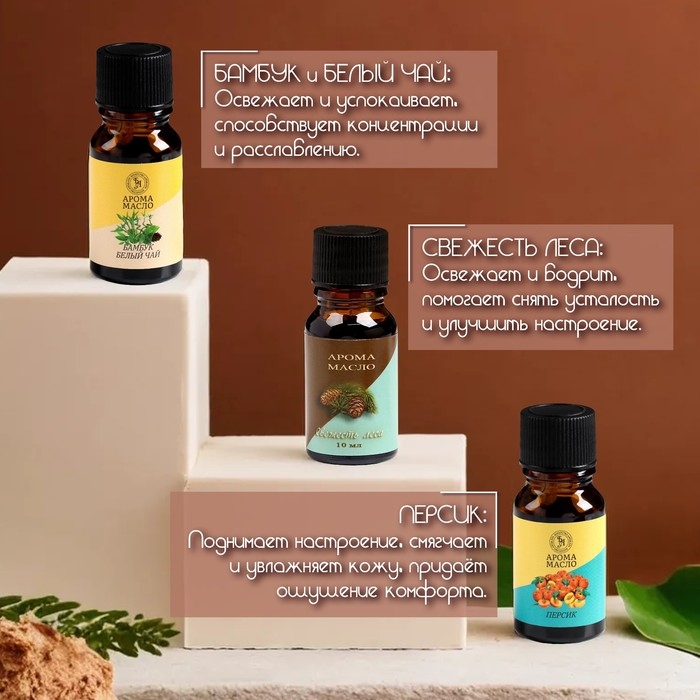 Аромамасло, набор (6 в 1), по 10 мл Аромамасло, набор (6 в 1), по 10 мл "Богатство Аромата" №3