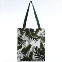 Шопер &laquo;Тропики&raquo; 35х0.5х40 см, отдел без молнии, без подклада, зеленый