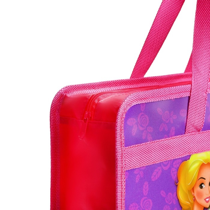 Папка с ручками пластиковая А4, 37 х 22 х 5 см Папка с ручками пластиковая А4, 37 х 22 х 5 см "Принцесса"