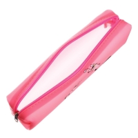 Пенал школьный "Кот", на молнии, силиконовый, розовый Пенал школьный "Кот", на молнии, силиконовый, розовый