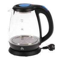Чайник электрический Luazon LSK-1810, стекло, 1.8 л, 1500 Вт, подсветка, черный Чайник электрический Luazon LSK-1810, стекло, 1.8 л, 1500 Вт, подсветка, черный