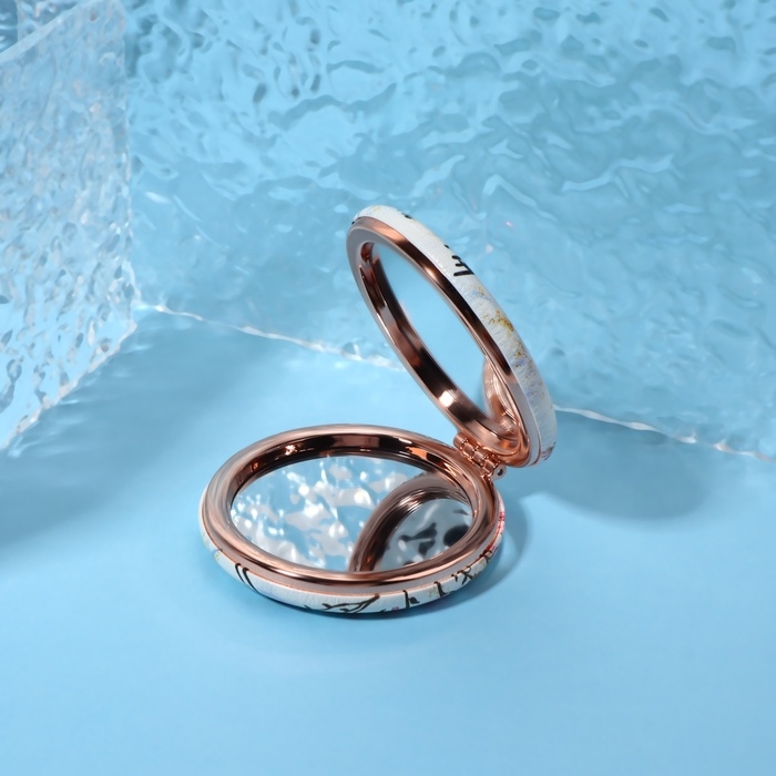 Зеркало складное &laquo;Париж&raquo;, d = 7,5 см, с увеличением, искусственная кожа, цвет белый