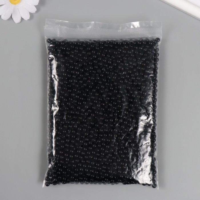 Набор бусин "Жемчуг" d 6 мм, 250 гр, чёрный