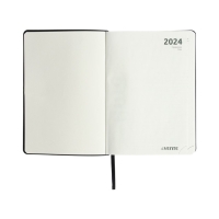 Ежедневник датированный 2024 A5 176 листов, deVENTE.Saltos, мягкая обложка из искусственной кожи, ляссе, кремовый блок 70 г/м2, чёрный Ежедневник датированный 2024 A5 176 листов, deVENTE.Saltos, мягкая обложка из искусственной кожи, ляссе, кремовый блок 70 г/м2, чёрный