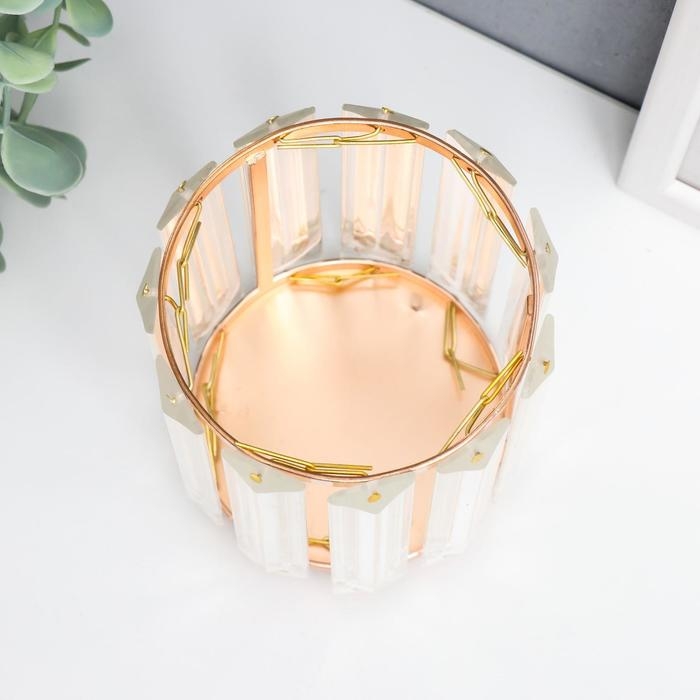 Подсвечник металл на 1 свечу Подсвечник металл на 1 свечу "Кристаллы" круг золото 13х10х10 см