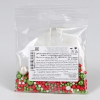 Новый год! Посыпка кондитерская мягкая с блеском: салатовая, красная, белоснежная, 25 г Новый год! Посыпка кондитерская мягкая с блеском: салатовая, красная, белоснежная, 25 г