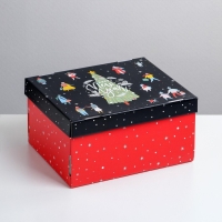 Коробка подарочная новогодняя складная &laquo;Happy new year&raquo;, 31,2 х 25,6 х 16,1 см, Новый год