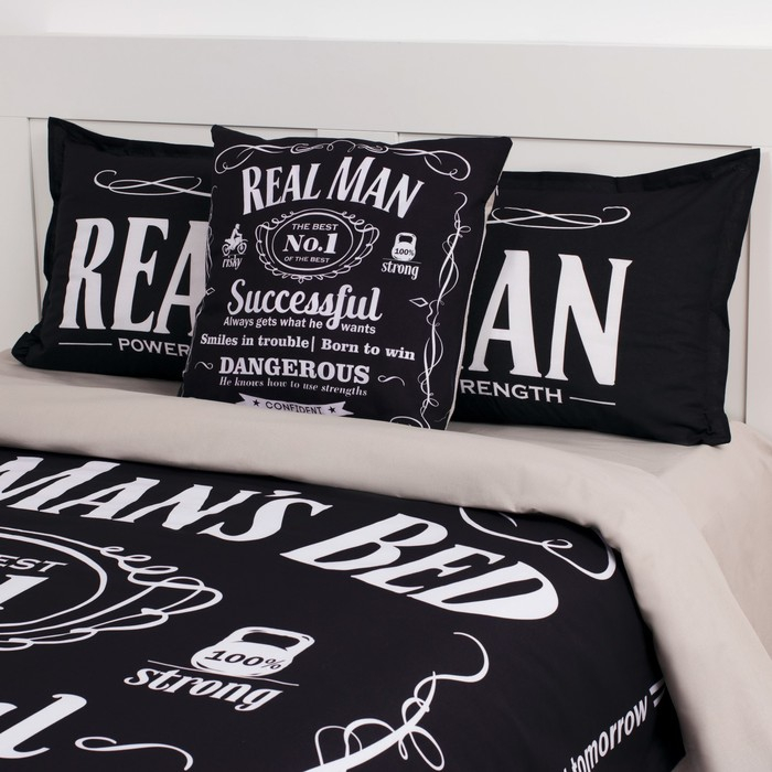 Постельное бельё "Этель" евро Real Man 200х217 см, 240*220 см, 50х70+3 см - 2 шт