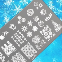 Новый год! Диск для стемпинга металлический &laquo;Зимний узор&raquo;, 12 &times; 6 см