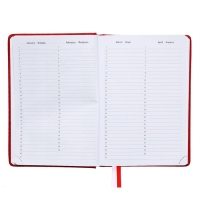 Ежедневник недатированный A5, 160 листов, Attomex.Croco, твёрдая обложка из искусственной кожи с поролоном, 2 ляссе, блок 70 г/м2, красный