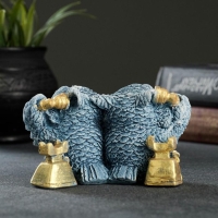 Фигура "Совы говорят по телефону" серая 8х8х12см