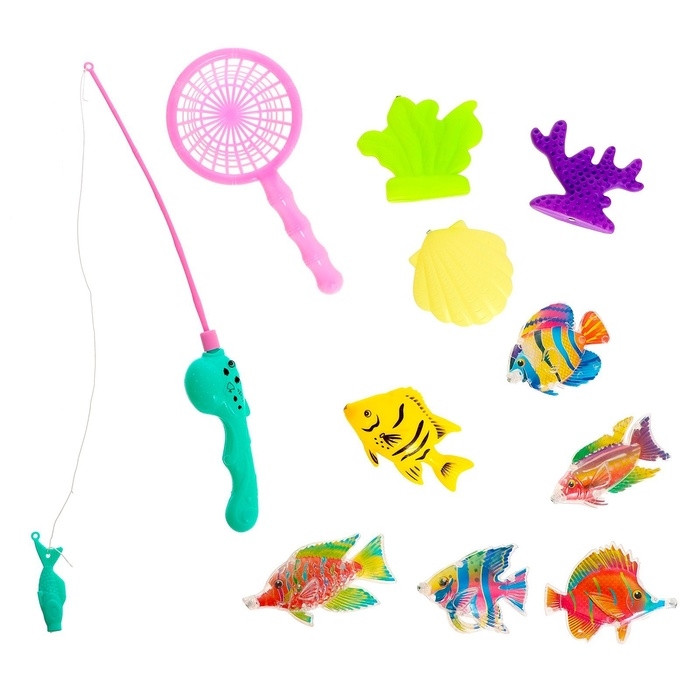 Рыбалка &laquo;Красивые рыбки&raquo; 9 рыбок, удочка, сачок