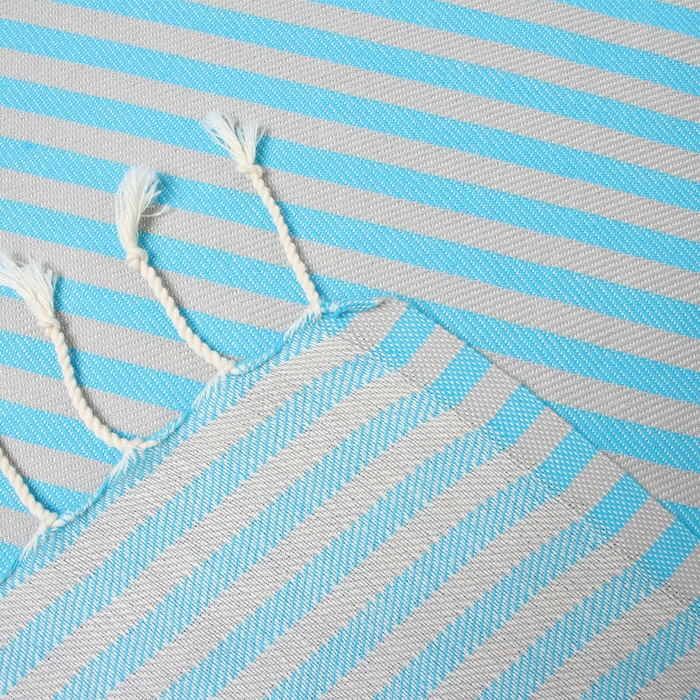 Пештемаль «Полосы» 100х180 см, голубой Пештемаль «Полосы» 100х180 см, голубой