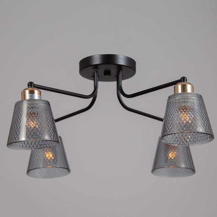 Люстра Люстра "Адель" 4х40Вт Е27 черный/золото 45х45х25см