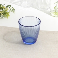 Стакан низкий стеклянный &laquo;Концепто Страйпи&raquo;, 250 мл, цвет синий