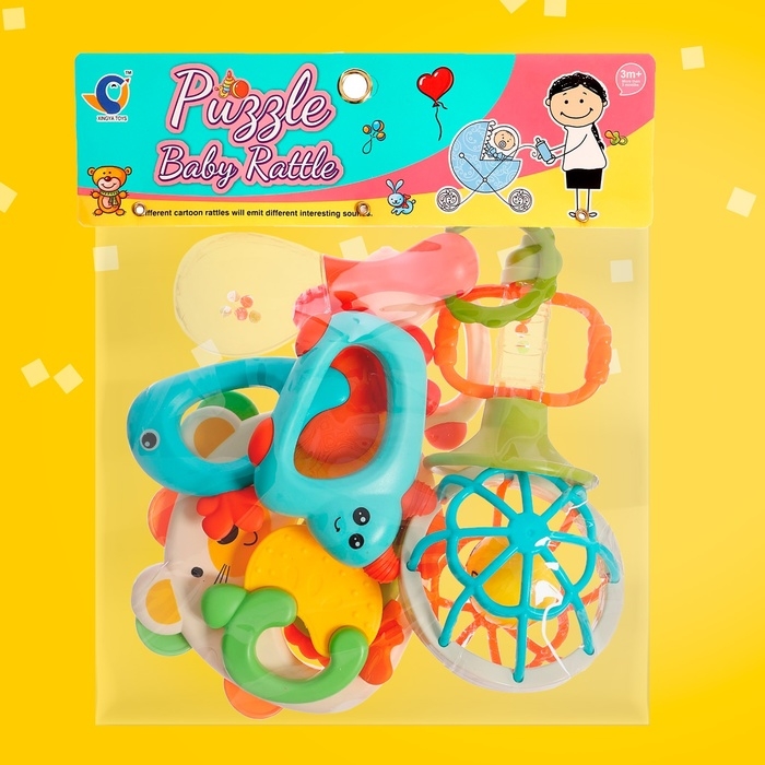 Набор погремушек с прорезывателями для зубов, 10 предметов Набор погремушек с прорезывателями для зубов, 10 предметов