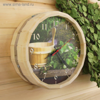 Часы банные бочонок "Банные принадлежности" Часы банные бочонок "Банные принадлежности"