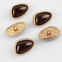 Набор металлических пуговиц на ножке, d = 21,5 мм, 5 шт, цвет кофейный/золотой Набор металлических пуговиц на ножке, d = 21,5 мм, 5 шт, цвет кофейный/золотой