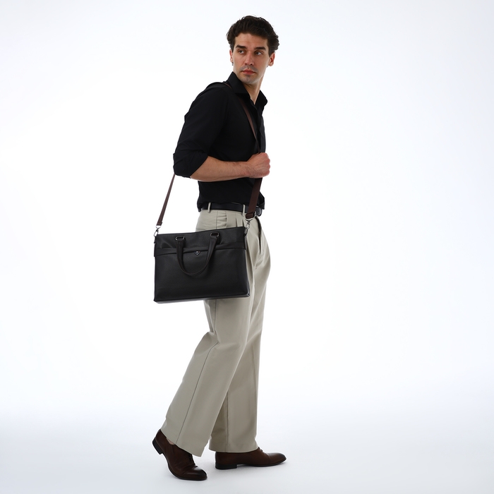 Сумка мужская деловая TEXTURA, 2 наружных кармана, цвет коричневый Сумка мужская деловая TEXTURA, 2 наружных кармана, цвет коричневый