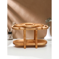 Столик - поднос для вина со съёмной менажницей на 4 персоны Adelica, 35×19×1,8 см, высота 21 см, берёза Столик - поднос для вина со съёмной менажницей на 4 персоны Adelica, 35×19×1,8 см, высота 21 см, берёза