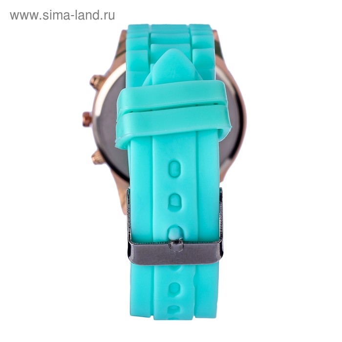 Часы наручные кварцевые женские Часы наручные кварцевые женские "Женева", d-3.8 см, ремешок силикон, бирюзовые