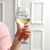 Бокал для вина &laquo;В семье не без винишка&raquo; 350 мл, деколь