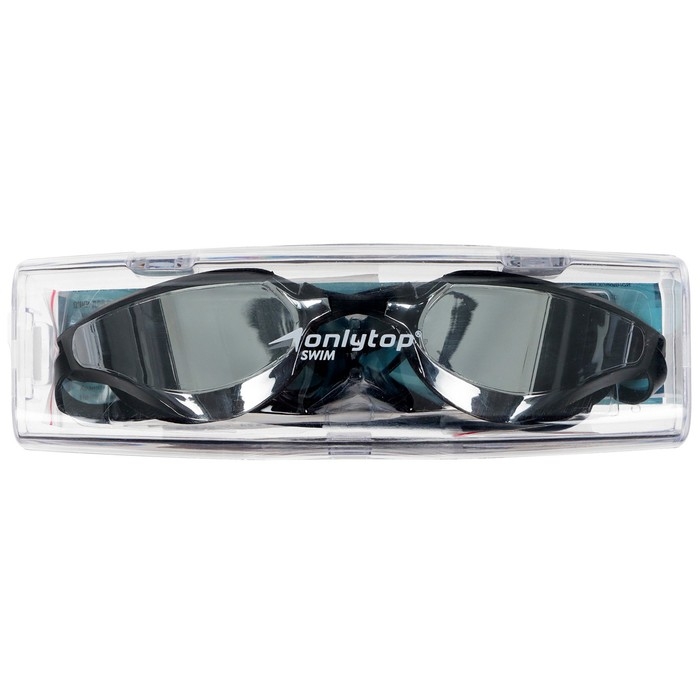 Очки для плавания ONLYTOP, с зеркальными линзами, беруши, набор носовых перемычек Очки для плавания ONLYTOP, с зеркальными линзами, беруши, набор носовых перемычек