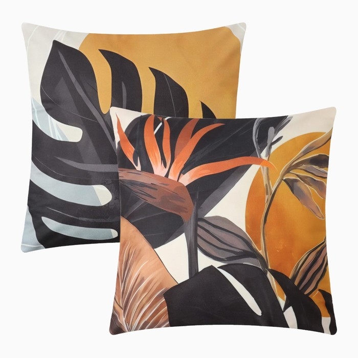 Набор декоративных наволочек Этель Summer 45 х 45 см - 2 шт, полиэстер, велюр Набор декоративных наволочек Этель Summer 45 х 45 см - 2 шт, полиэстер, велюр