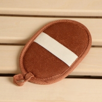 Мочалка из крапивы(рами), овальная с хлопком, 14,5х9,7 см Мочалка из крапивы(рами), овальная с хлопком, 14,5х9,7 см