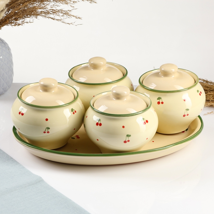 Набор горшков Набор горшков "Подарочный" 4х0,5л / 34,5х24,5см, кантри