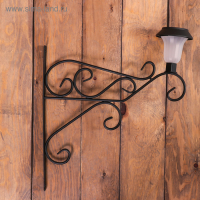 Кронштейн для кашпо, кованый, с фонарём, 50 см, металл, чёрный, &laquo;Узор&raquo;