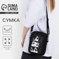 Сумка молодёжная на молнии, цвет чёрный Сумка молодёжная на молнии, цвет чёрный