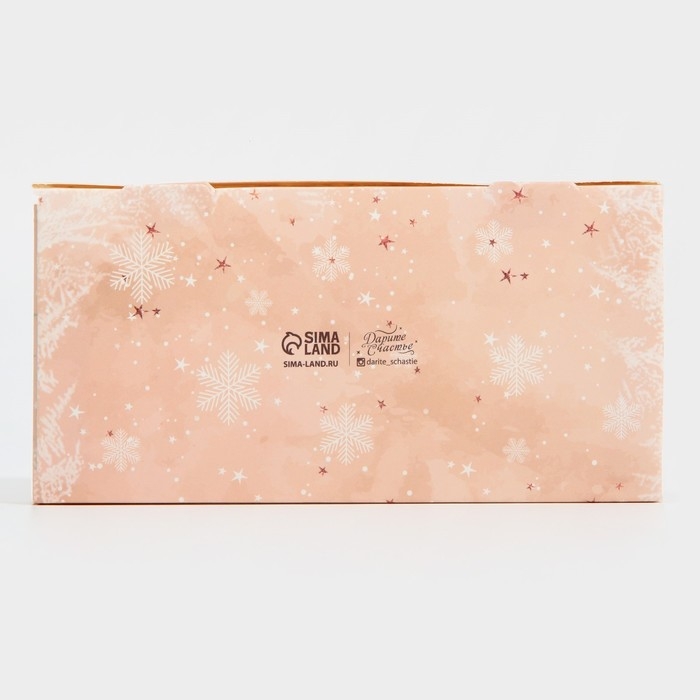 Коробка для капкейка &laquo;Зимние цветы&raquo;, 8 х 16 х 11.5 см, Новый год