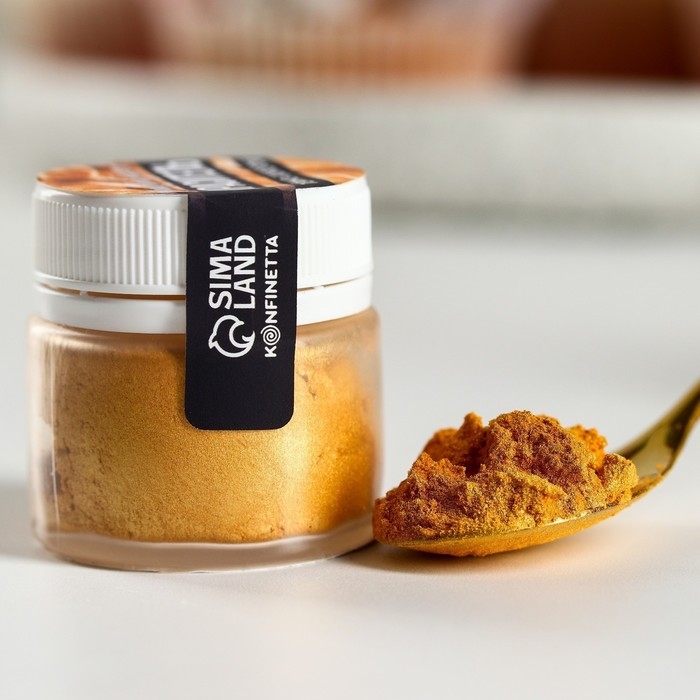 Глиттер кандурин «Тёмно-золотой» для десертов и напитков, водорастворимый, 5 г. Глиттер кандурин «Тёмно-золотой» для десертов и напитков, водорастворимый, 5 г.