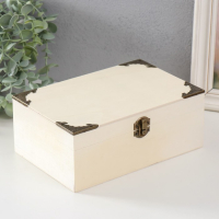 Шкатулка для росписи дерево "С уголками" 8,5х22х14,5 см Шкатулка для росписи дерево "С уголками" 8,5х22х14,5 см