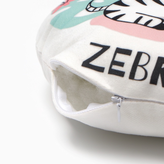 Подушка декоративная Этель "Зебра" d 30 см, велюр 100% п/э   1702853