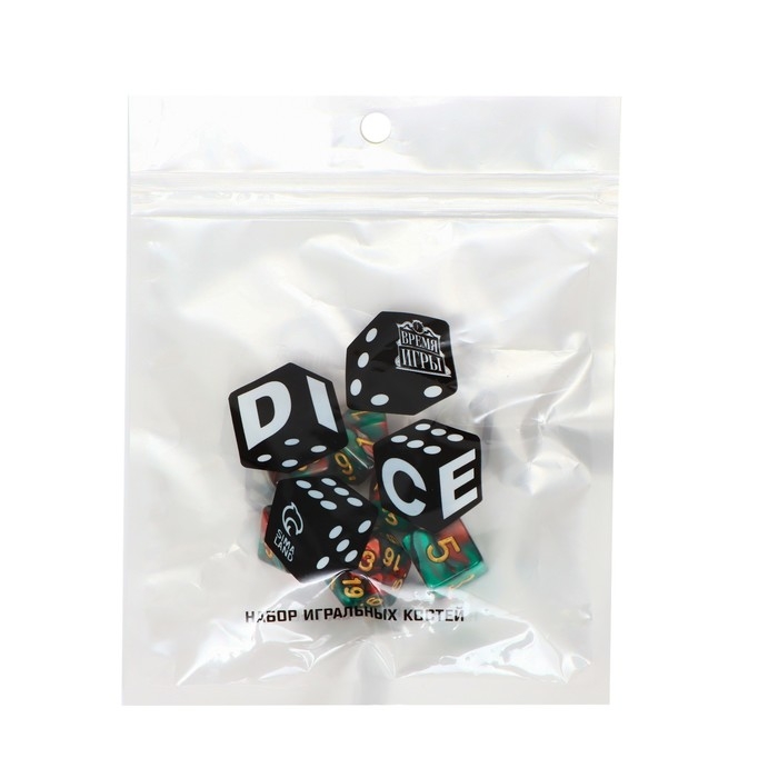 Набор кубиков для D&D (Dungeons and Dragons, ДнД) Набор кубиков для D&D (Dungeons and Dragons, ДнД) "Время игры", серия: D&D, 7 шт