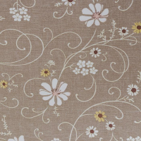 Клеёнка на стол &laquo;Ромашковое поле&raquo;, на тканевой основе, ширина 137 см, рулон 20 метров, толщина 0,25 мм, цвет коричневый