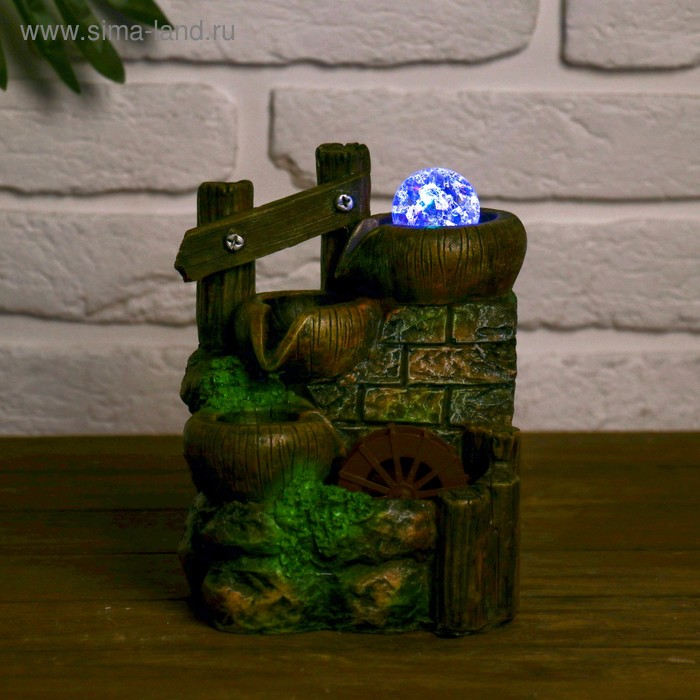 Фонтан Фонтан "Три кувшина на камнях" 11х14х19 см (с подсветкой)