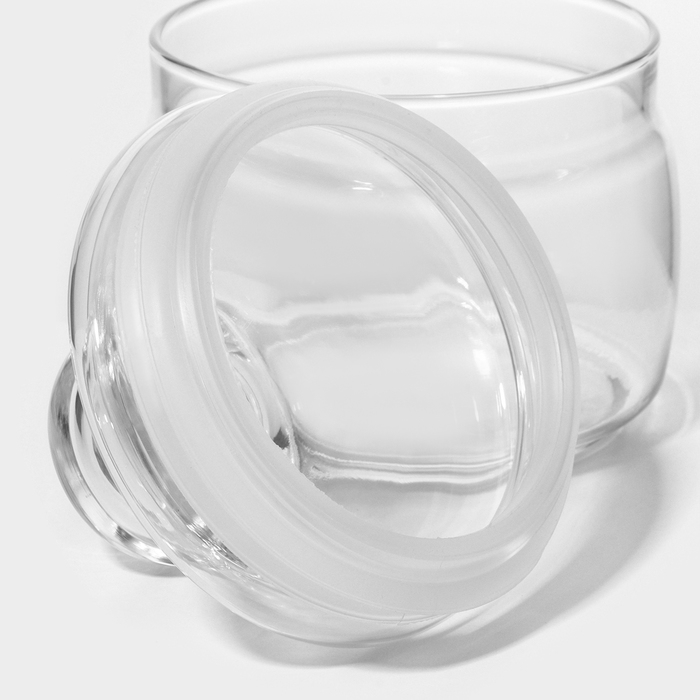 Банка для сыпучих продуктов стеклянная Cesni, 420 мл, цвет прозрачный Банка для сыпучих продуктов стеклянная Cesni, 420 мл, цвет прозрачный