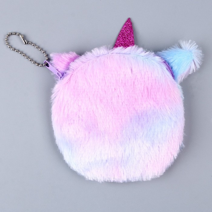 Детский кошелёк из плюша &laquo;Котики и единороги&raquo;, 11х11см, микс