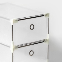 Коробка для хранения обуви выдвижная Доляна Large size, 21&times;33,5&times;12 см, 3 шт, цвет белый