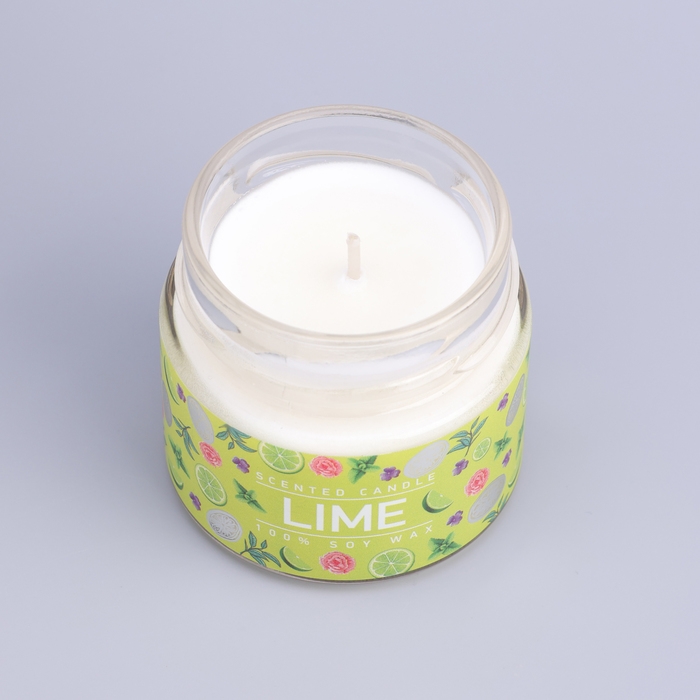 Свеча ароматическая в банке Свеча ароматическая в банке "Мятный лайм", совый воск, 80 г