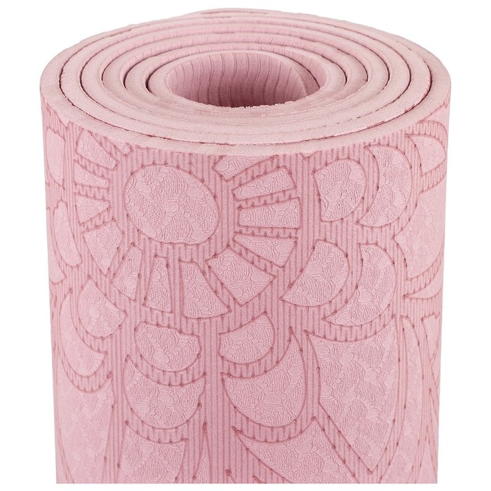 Коврик для йоги Sangh &laquo;Будда&raquo;, 183х61х0,6 см, цвет пастельный розовый
