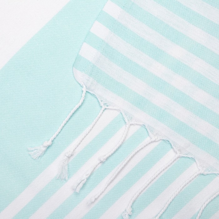 Пештемаль для пляжа, бани, сауны &laquo;Фортуна&raquo; 100х180 см, мятный