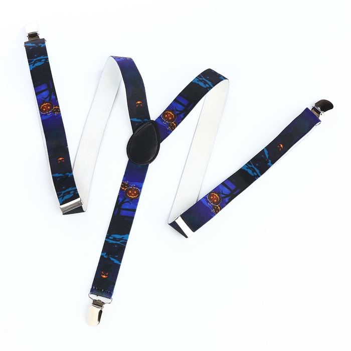 Подтяжки взрослые, ширина 2,5 см, цвет синий Подтяжки взрослые, ширина 2,5 см, цвет синий